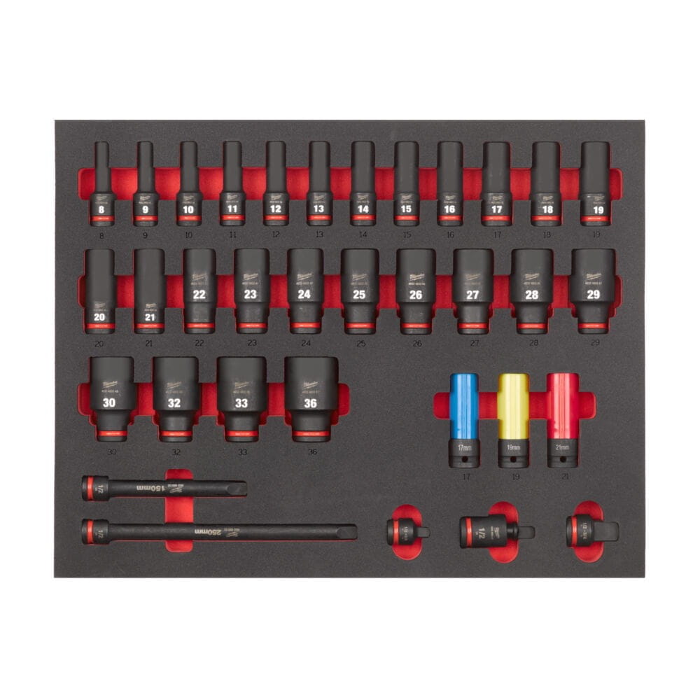 Wkładka+zestaw dł nasadek udar1/2"34 szt 4932493394 - techniktools