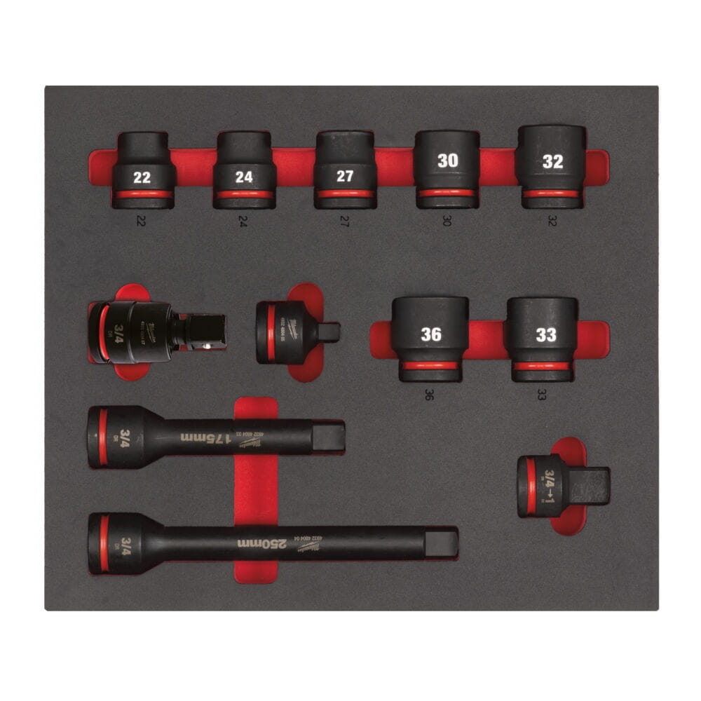 Wkładka+set krótkie nasadki udar3/4"12sz 4932493396 - techniktools